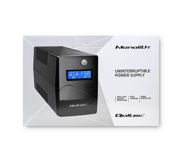Qoltec Monolith (850VA/480W, 2xSchuko, USB, LCD, AVR) - 745080 - zdjęcie 7